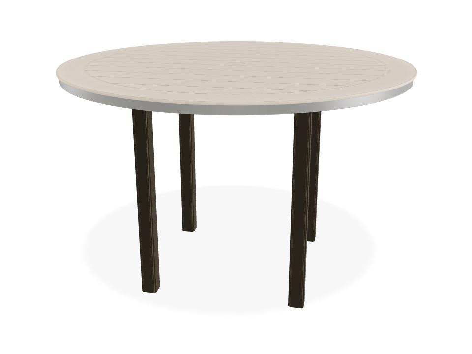 Marine Grade Polymer Round Outdoor Counter Height Table with Umbrella Hole