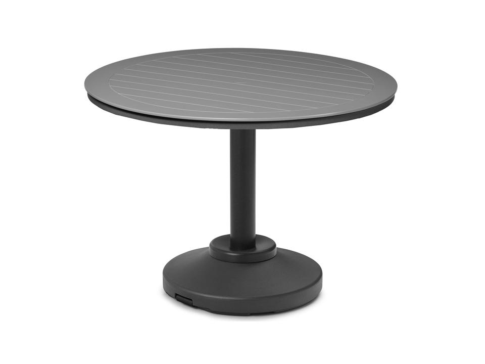 Marine Grade Polymer Round Outdoor Patio Counter Table with Umbrella Hole