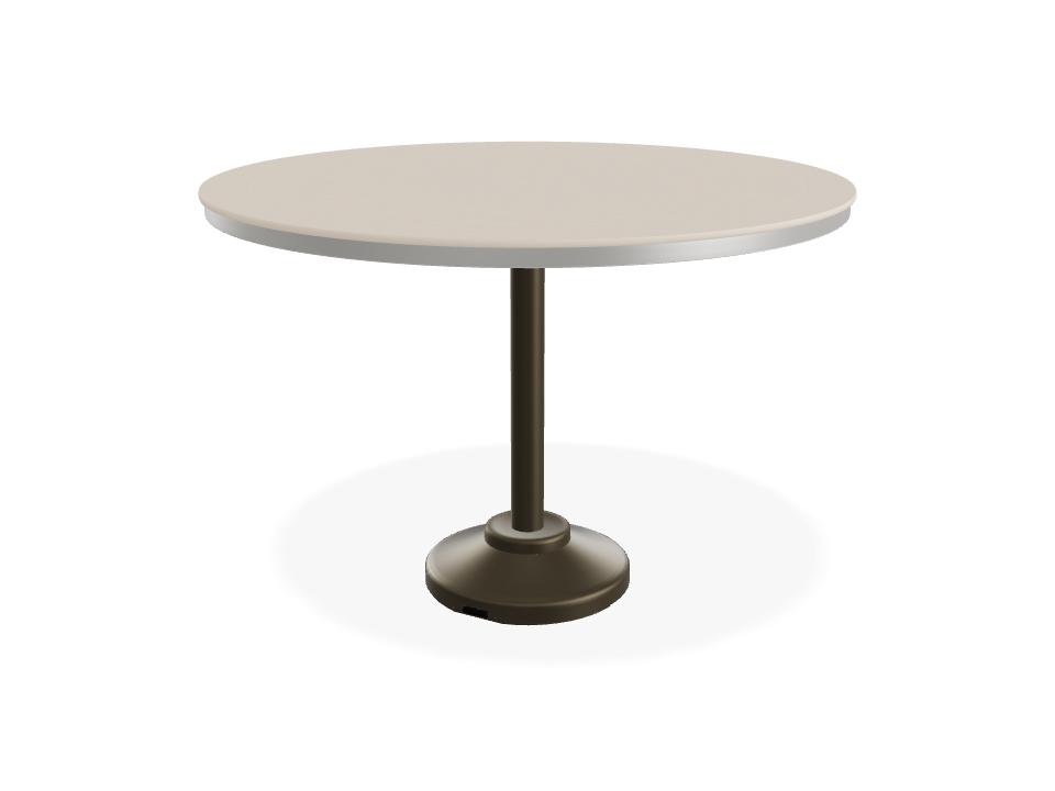 Marine Grade Polymer Round Patio Counter Height Table with Umbrella Hole