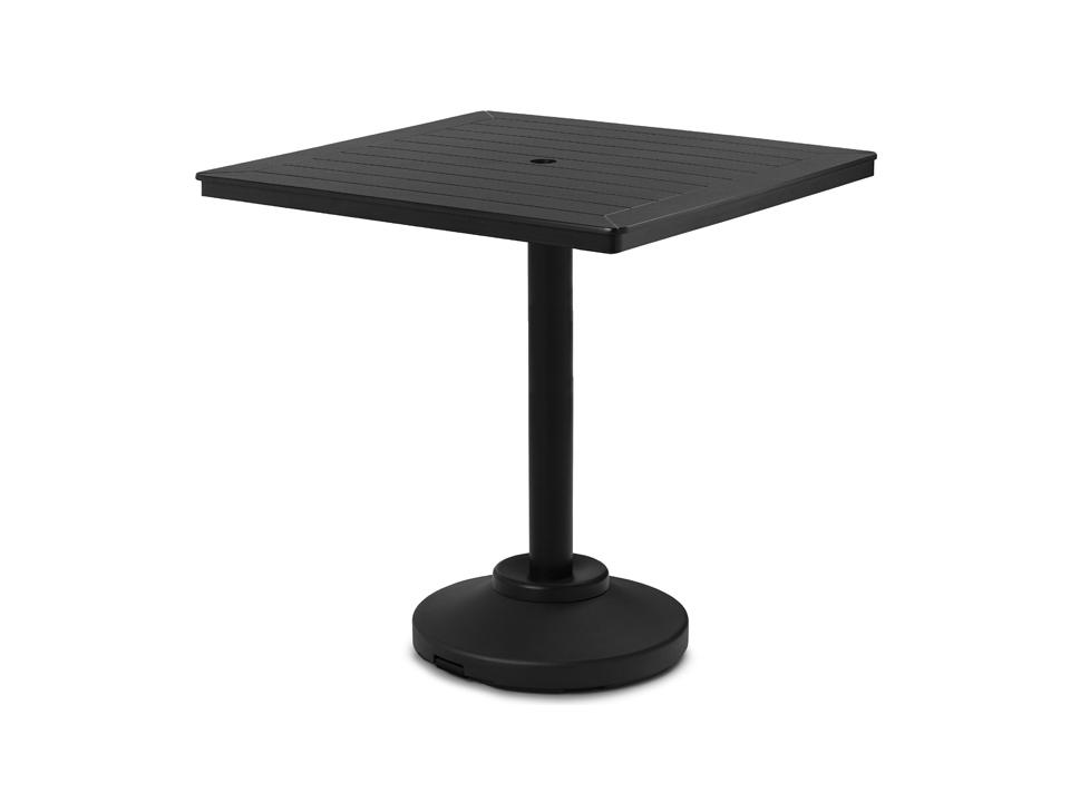 Marine Grade Polymer Square Outdoor Patio Bar Table with Umbrella Hole