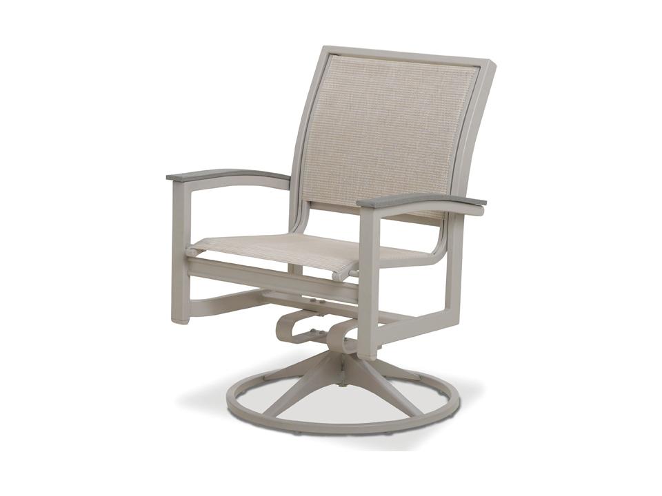 Bazza MGP Aluminum Sling Swivel Rocker Dining Arm Chair