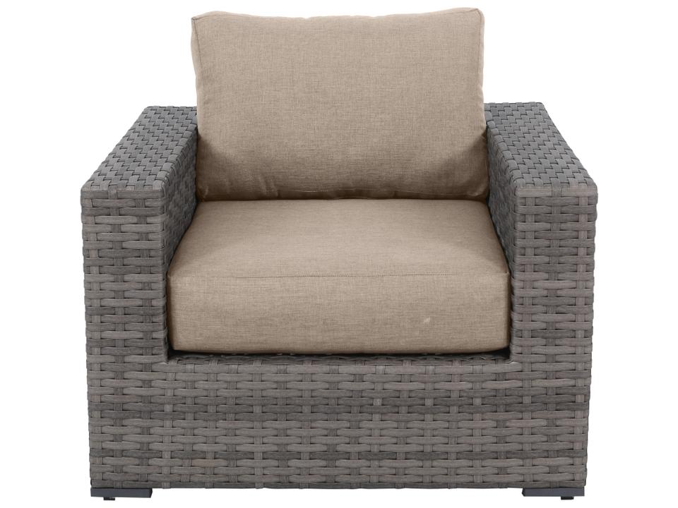 Bali Wicker Lounge Chair with Wheat Olefin Cushions