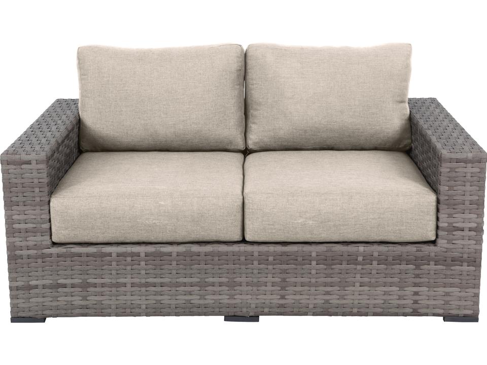 Bali Wicker Cushion Loveseat in Light Beige