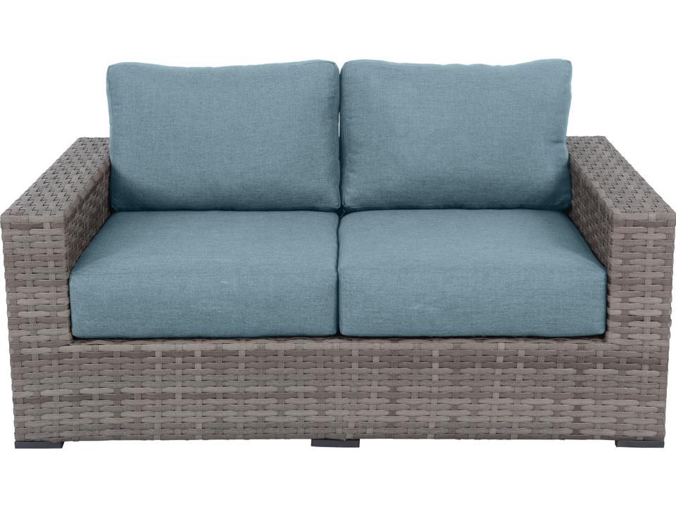 Bali Wicker Cushion Loveseat with Spa Olefin Cushions