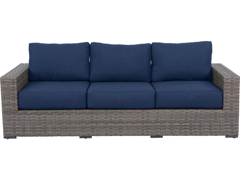Bali Wicker Cushion Sofa in Navy