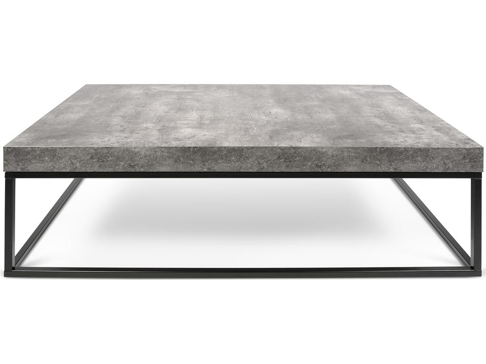 Petra Rectangular Coffee Table Faux Stone Concrete Look Top with Black Legs