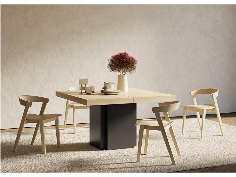 Dusk 51-Inch Square Dining Table in Light Oak and Pure Black
