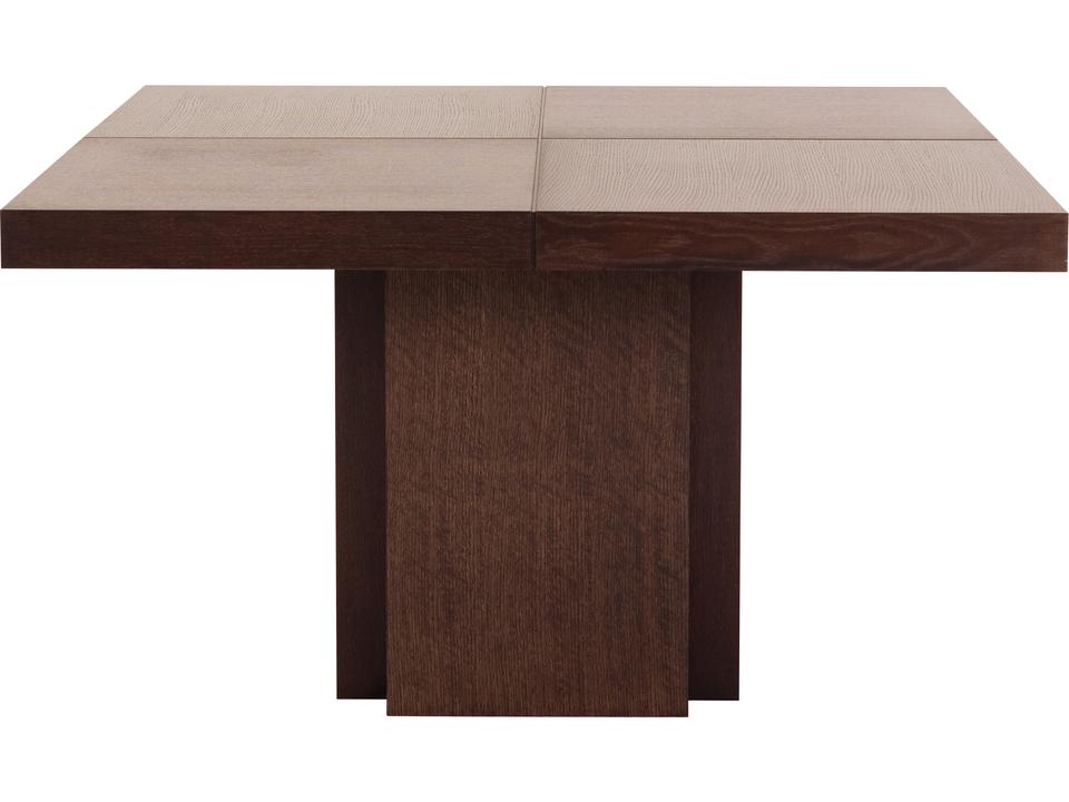 Dusk Square Dining Table in Chocolate Oak Veneer with Central Pedestal by Delio Vicente
