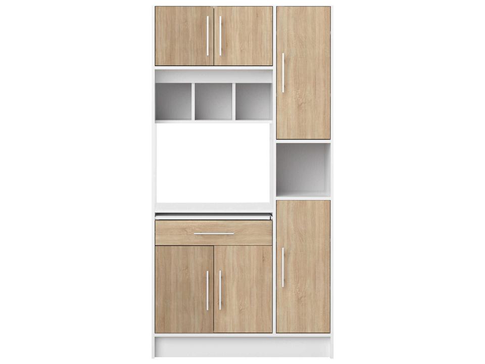 Louise Kitchen Pantry Melamine White Natural Oak Wood