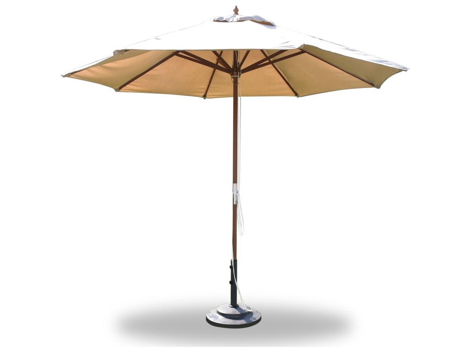 11 Foot Wooden Pulley Lift Umbrella