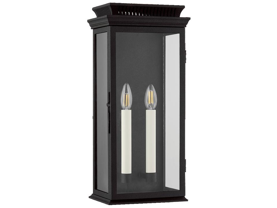 Louie 2-Light Wall Sconce in Forged Iron with Clear Glass