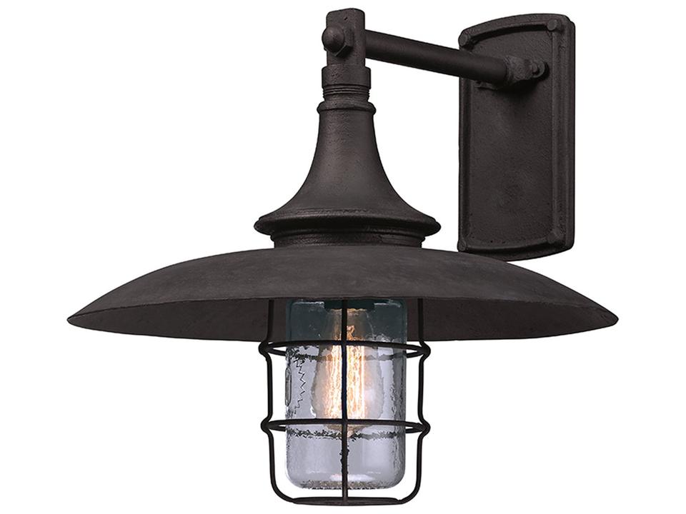 Allegheny 1-Light Outdoor Wall Sconce in Heritage Bronze with Clear Jar Glass
