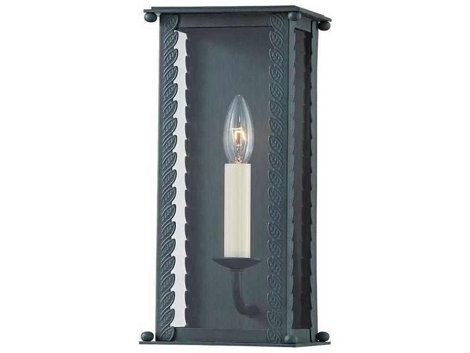 Zuma Outdoor Wall Sconce in Verdigris with Clear Glass