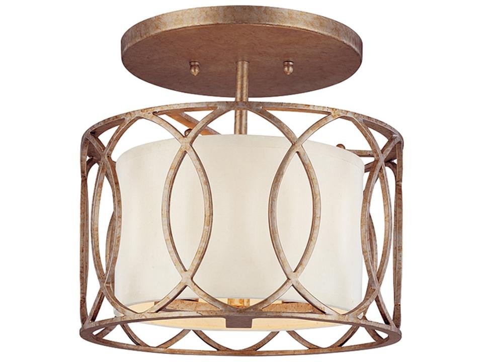 3-Light Sausalito Semi-Flush Mount in Silver Gold
