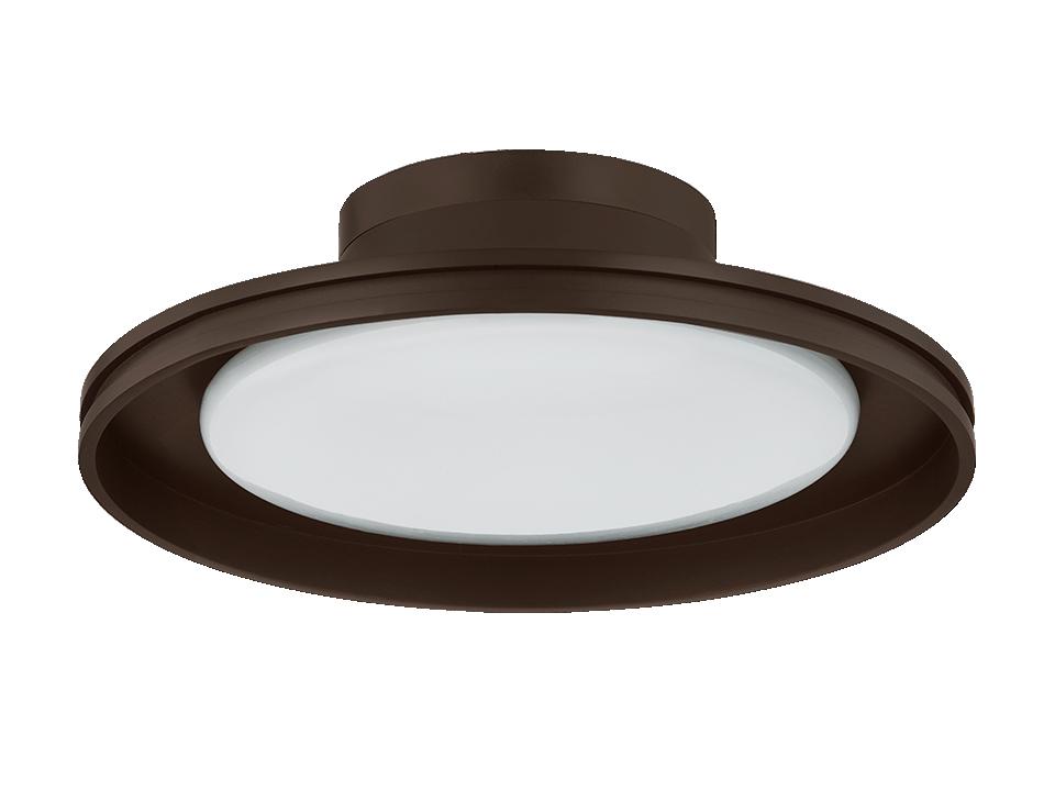Cannes LED Outdoor Flush Mount in Bronze and Opal Glossy Glass
