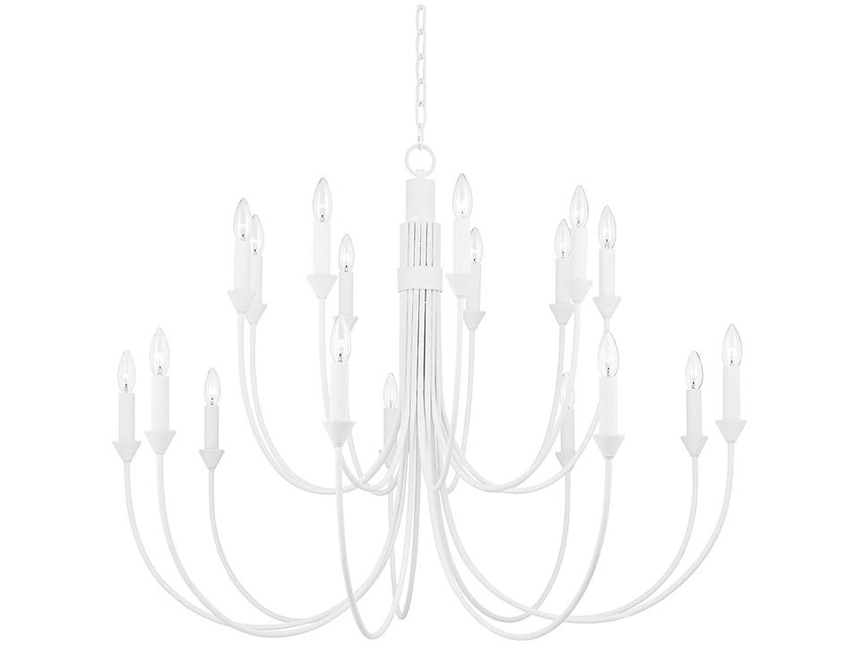 Cate 18-Light 2-Tier Chandelier in Gesso White