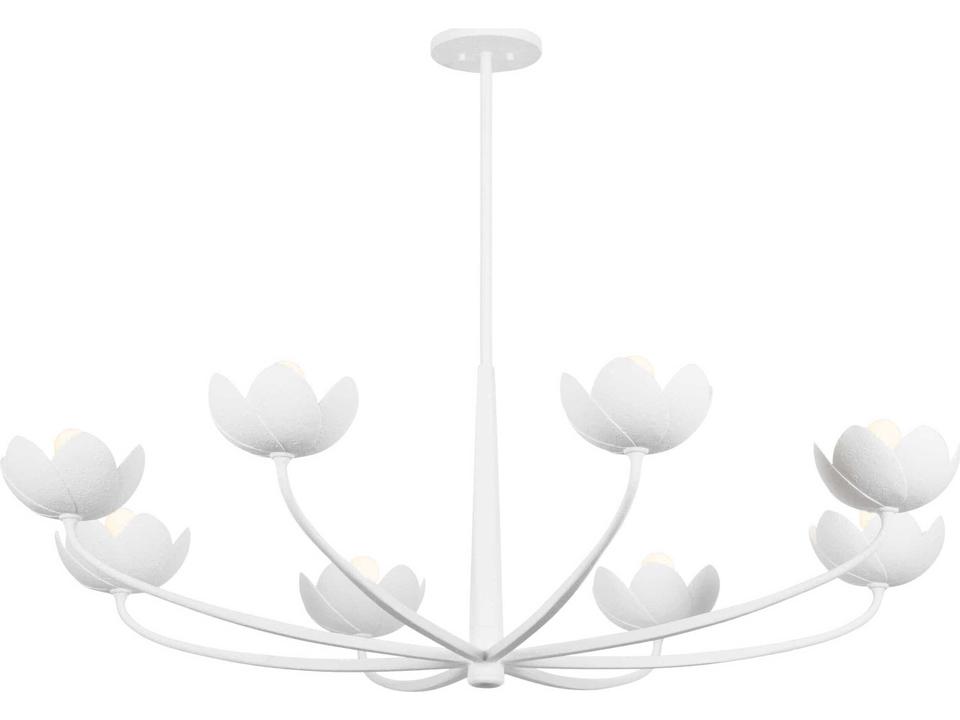 Arcata 8 Light Chandelier in Gesso White and Iron
