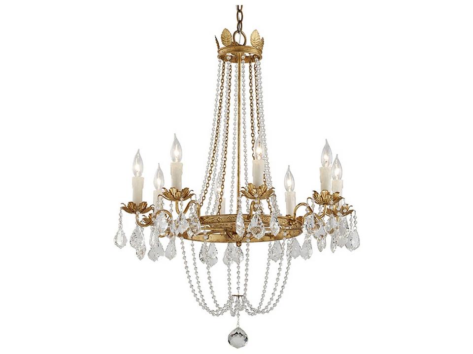 8-Light Viola Chandelier in Distressed Gold Leaf
