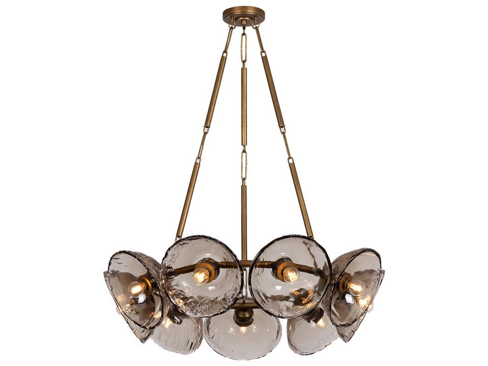 9-Light Diego Chandelier in Patina Gold Leaf