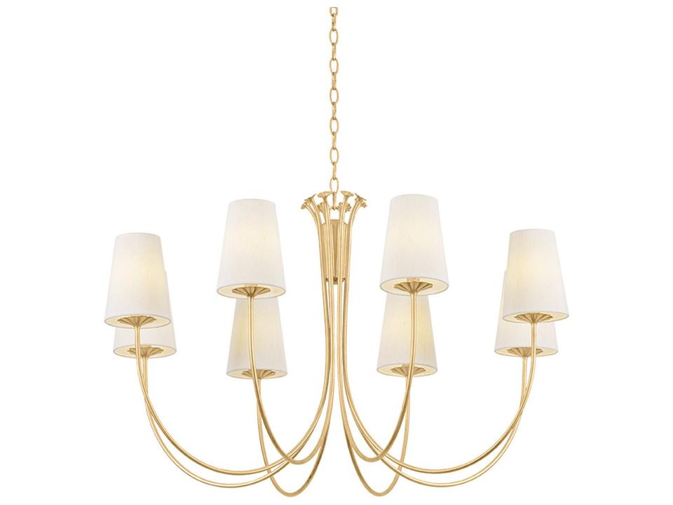 Weiland 8-Light Vintage Gold Leaf Candelabra Chandelier
