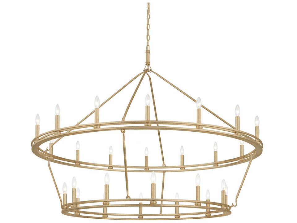 Sutton 28-Light Chandelier in Champagne Leaf