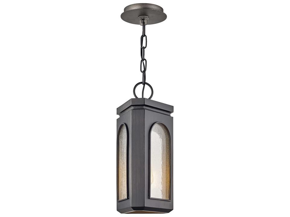 Alton 1-Light Outdoor Pendant Light in Graphite and Clear Glass