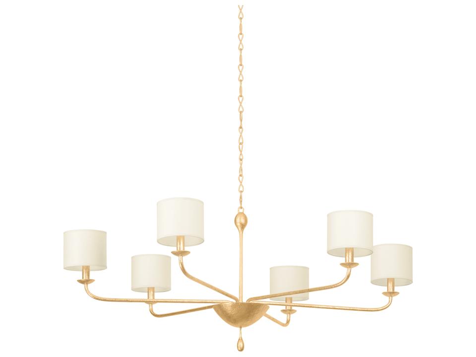 Osmond 6-Light Vintage Gold Leaf Drum Chandelier