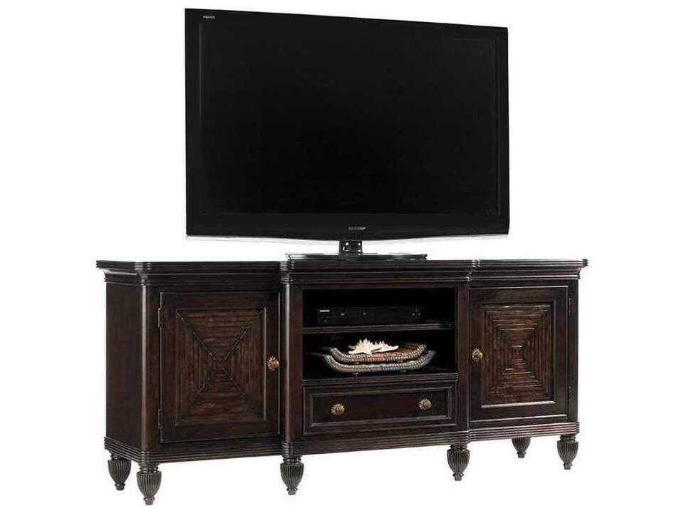 Royal Kahala Maui Media Console in Ribbon Stripe Mahogany
