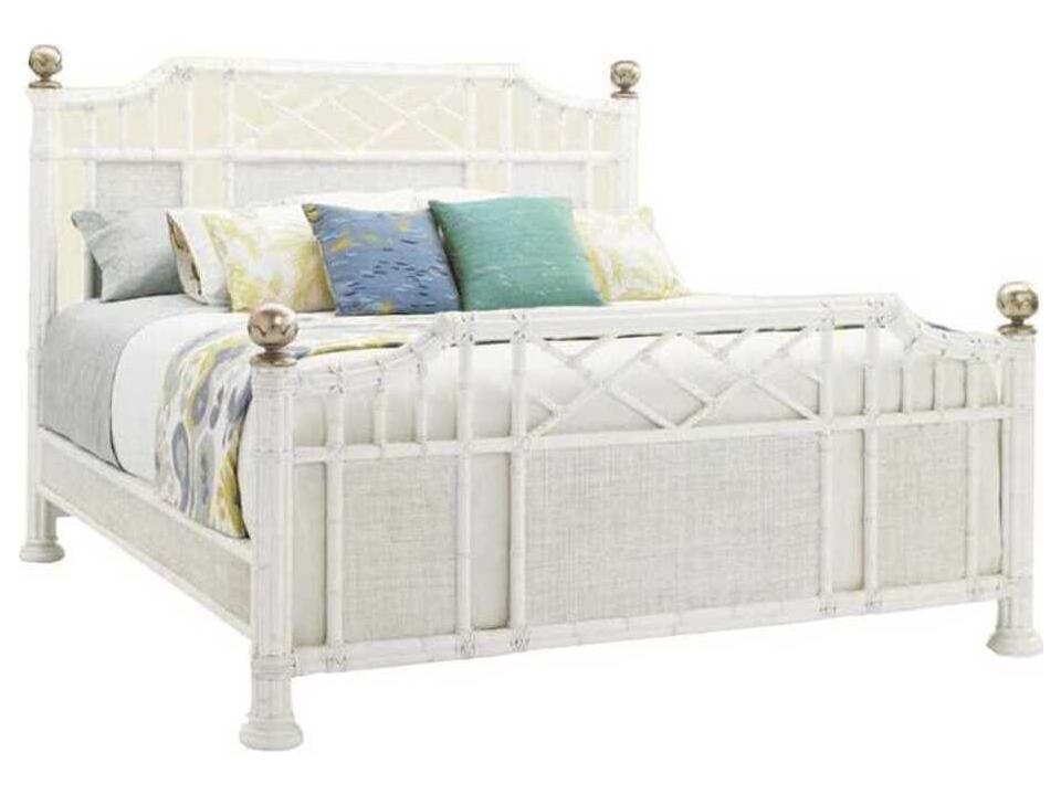 Ivory Key Pritchards Bay Queen Panel Bed with Leather Wrapped Rattan