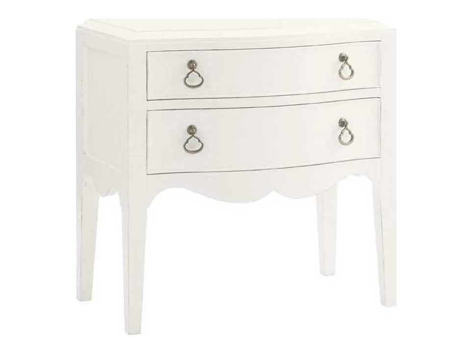Ivory Key Martello 2-Drawer Nightstand in Crisp White
