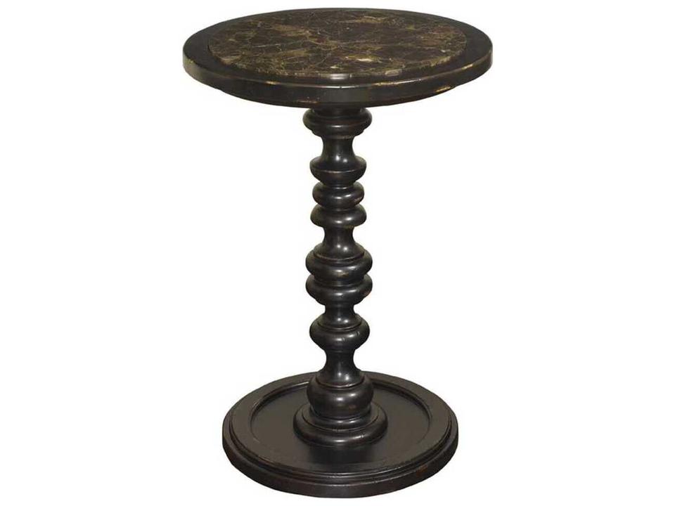 Kingstown Pitcairn Round End Table in Stone and Wood