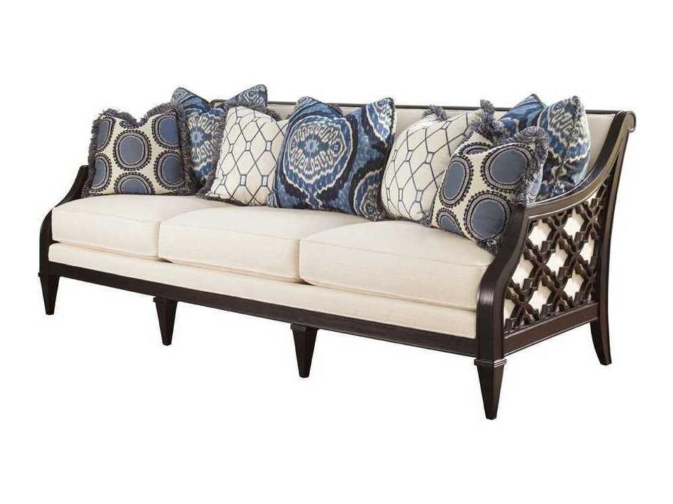 Royal Kahala 3-Seat Fabric Sofa in Brown and White