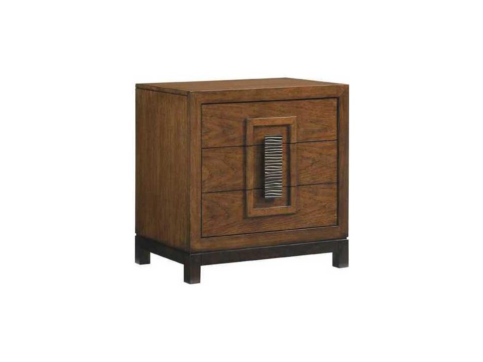 Island Fusion Isabela 3-Drawer Nightstand in Dark Walnut