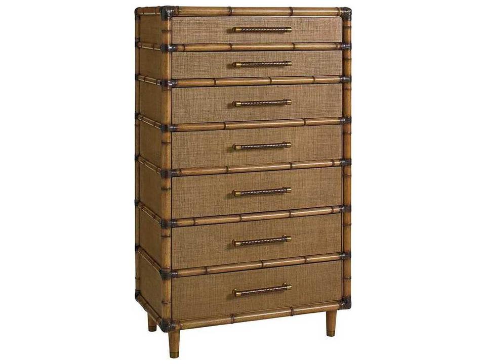 Twin Palms Bridgetown 7-Drawer Chest in Medium Umber