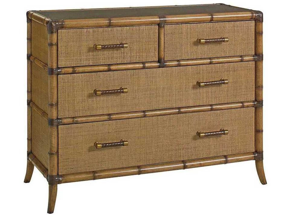 Twin Palms 4-Drawer Bermuda Sands Chest with Glass Top
