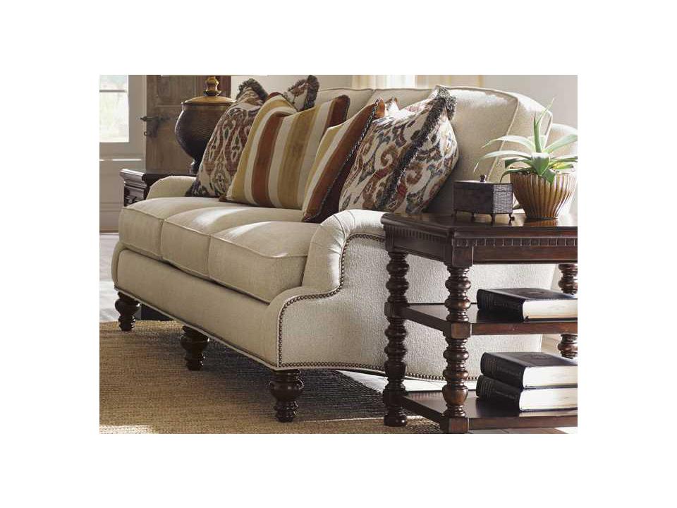 Home Kilimanjaro 3-Seat Fabric Sofa with Nailhead Trim