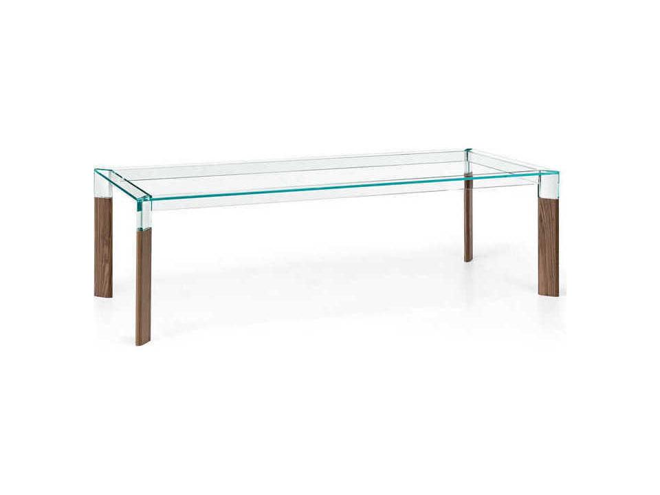 Perseo Rectangular Glass Dining Table Modern Italian Design