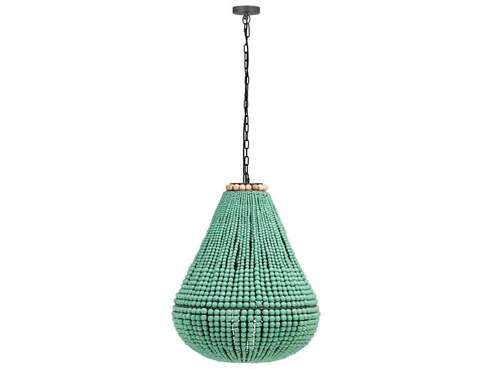 Palani Green Wooden Bead Chandelier