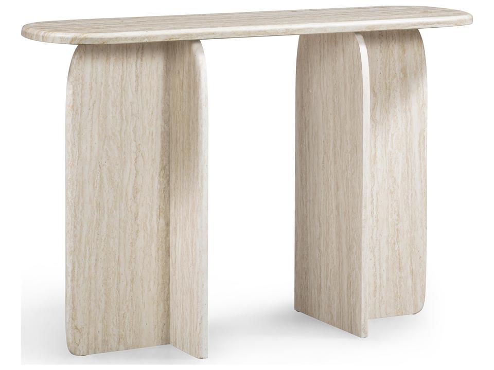 Clementine 48" Faux Travertine Console Table