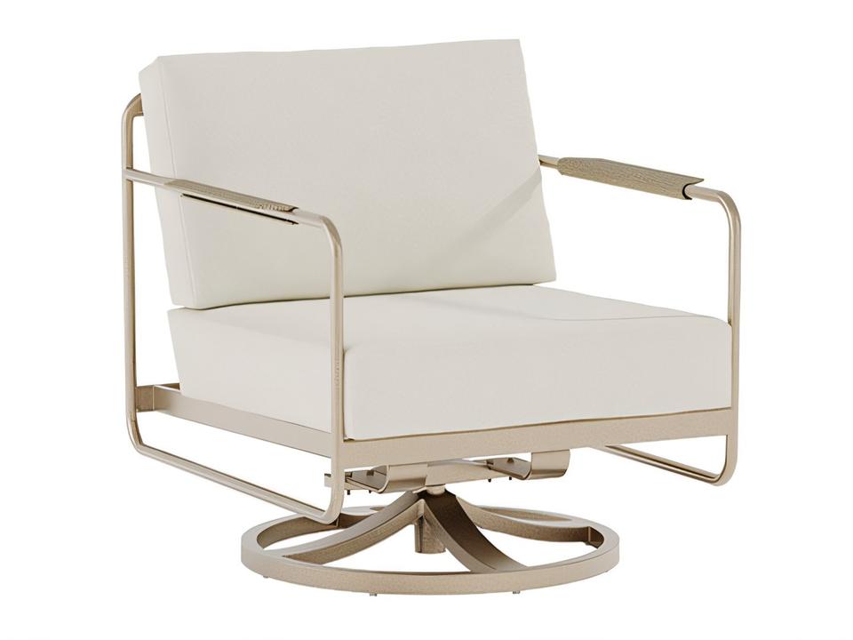 Mirage Cushion Swivel Action Lounger with Aluminum Frame for Outdoor Use