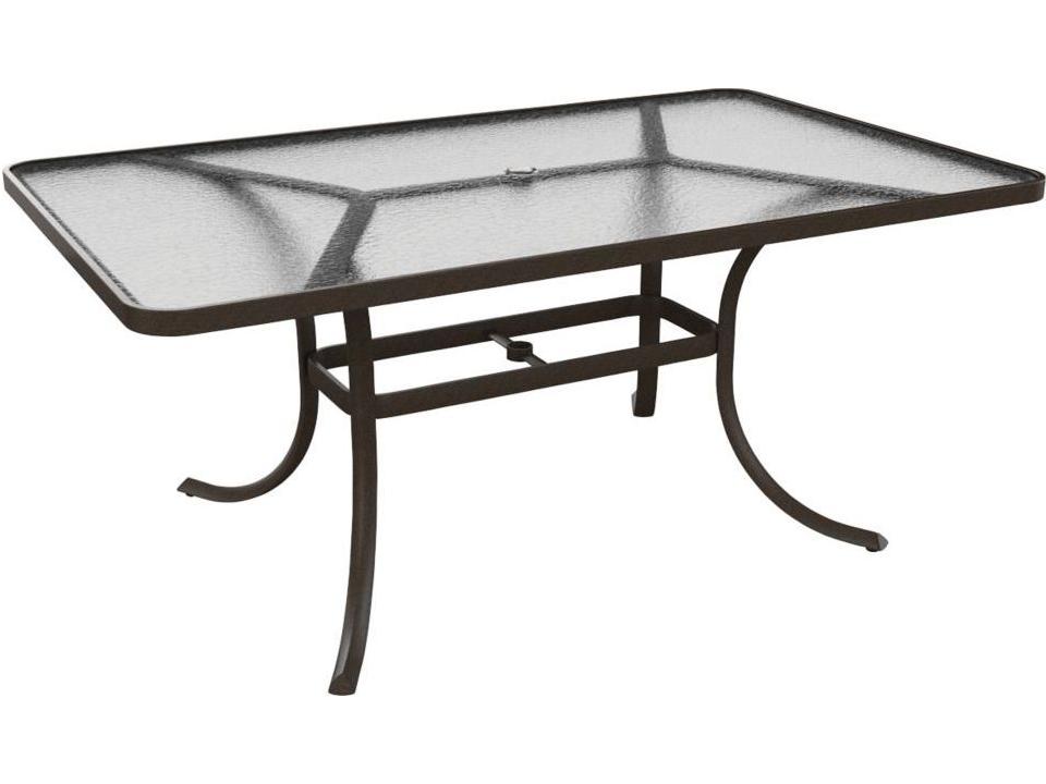 bronze rectangular patio table with umbrella hole W WARMHOL Cast Aluminum Bar Table, 38.5