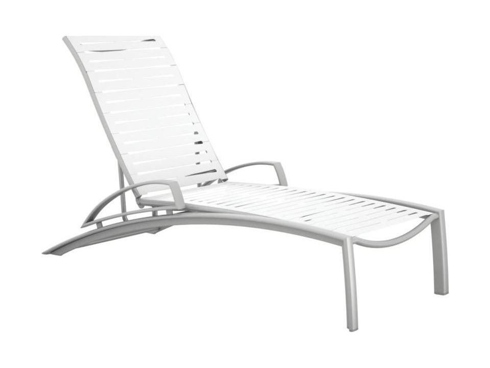 South Beach Ribbon Aluminum Outdoor Patio Chaise Lounge