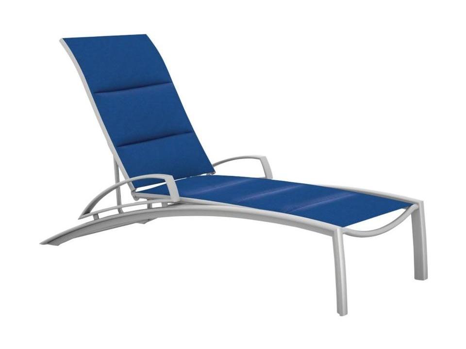 South Beach Padded Sling Aluminum Patio Chaise Lounge