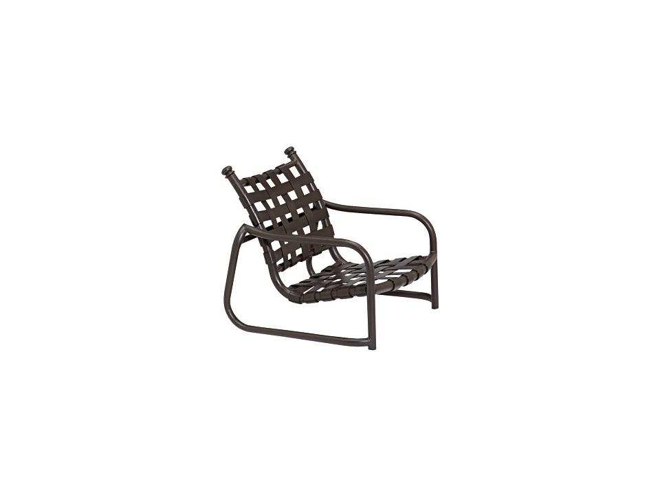 La Scala Cross Strap Aluminum Stackable Sand Patio Lounge Chair