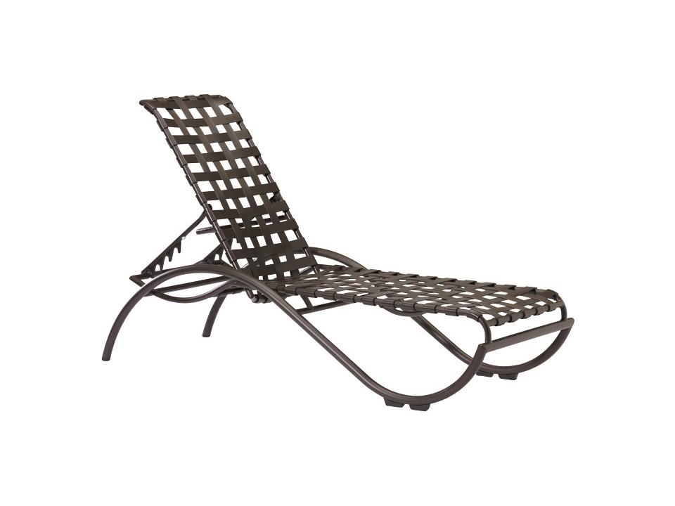 La Scala Cross Strap Aluminum Stackable Outdoor Chaise Lounge