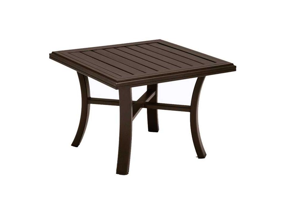 Banchetto 30-Inch Square Aluminum Slat End Table