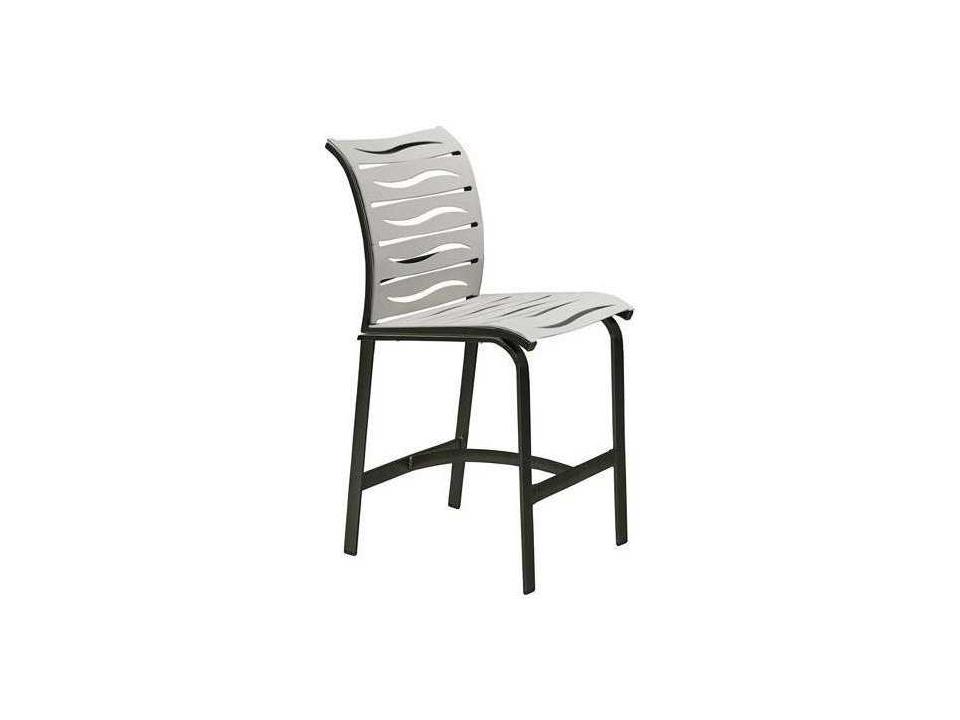 Elance EZ Span Wave Segment Outdoor Bar Stool by John Caldwell in Aluminum and Vinyl