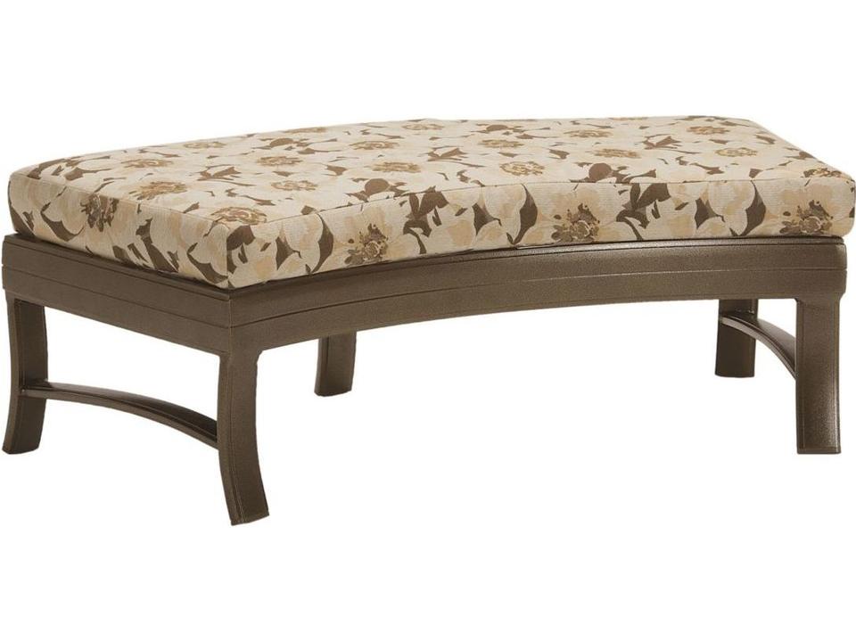 Corsica Cushion Crescent Aluminum Ottoman Patio Bench