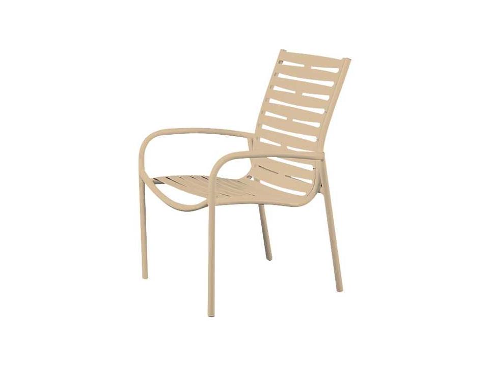 Millennia Ribbon Segment Aluminum Stackable Outdoor Patio Dining Arm Chair