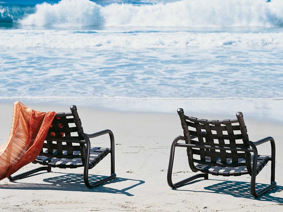 La Scala Cross Strap Aluminum Outdoor Patio Lounge Set
